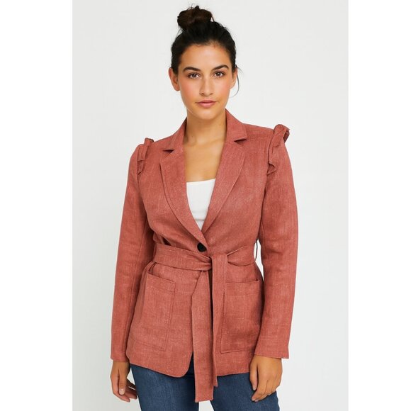 Robert Rodriguez Chelsea Linen Blazer 2 Pink NEW - Picture 1 of 9